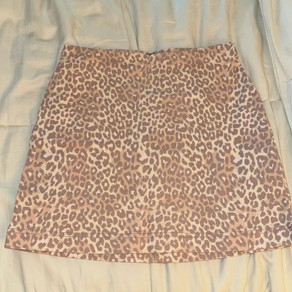 Wild Fable Brown / Cream leopard Spotted A-Line Mini Skirt size 4